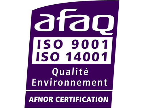 Logo de l'AFAQ Certification iso 9001-14001 violet