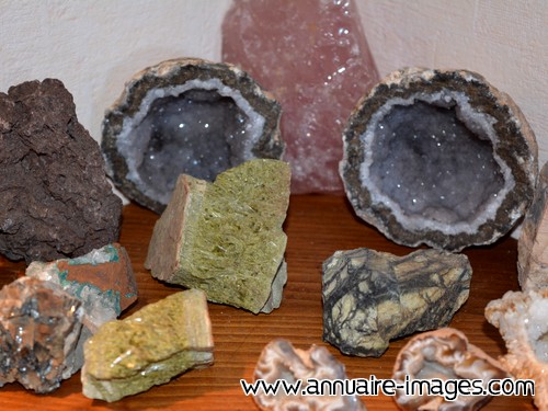 Collection de pierres minéraux
